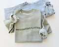 Embroidered Overstimulated Retro Sweatshirt - Bay Green