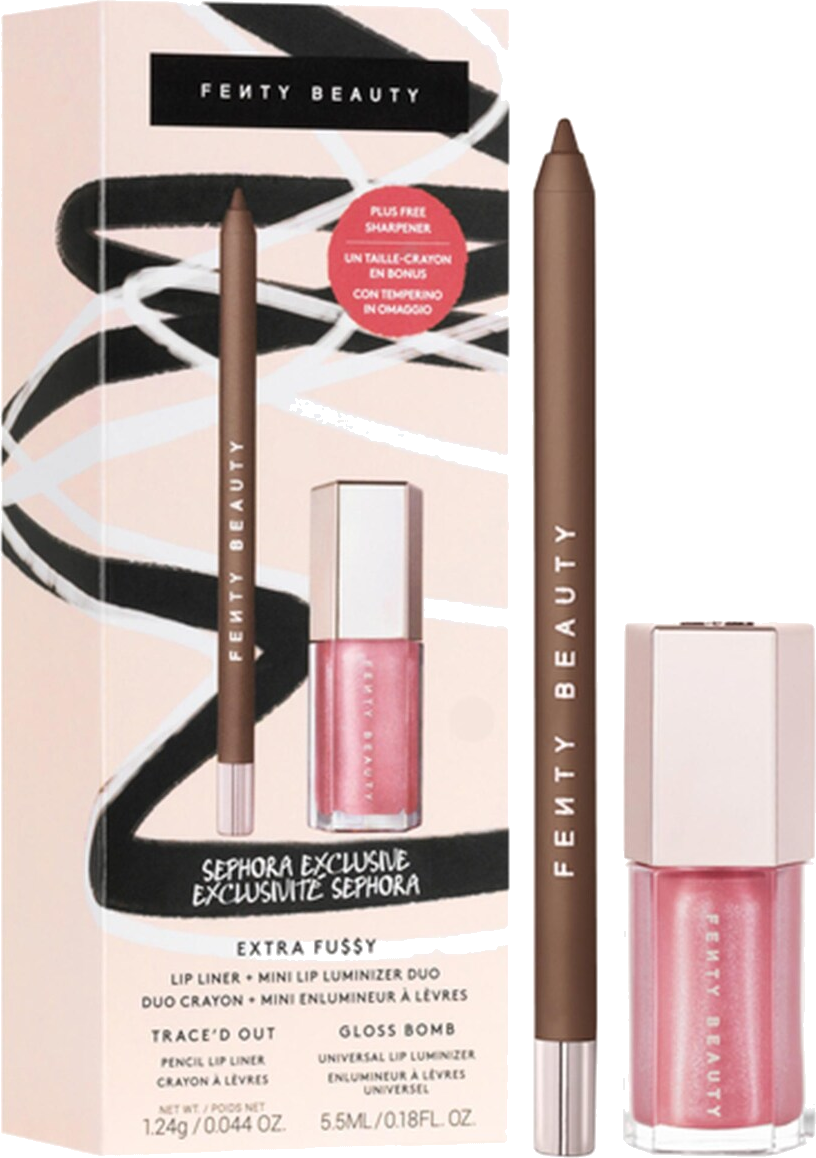 Fenty Beauty Extra Fu$$y Lip Liner and Mini Gloss Bomb Duo set with box